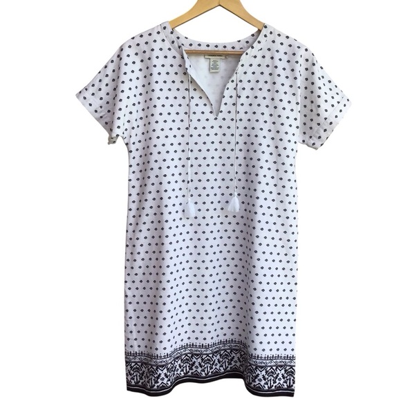 Vineyard Vines Boho Geometric Linen Blend Short Sleeve Shift Dress Size 2 NEW - Picture 1 of 7
